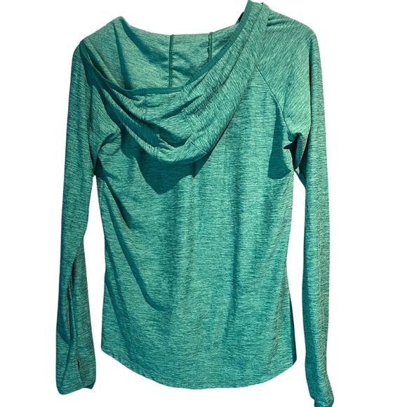 Danskin Now Small Lightweight Hoody Teal Dri More Thumb holes Yoga Workout Gym - Picture 2 of 9
